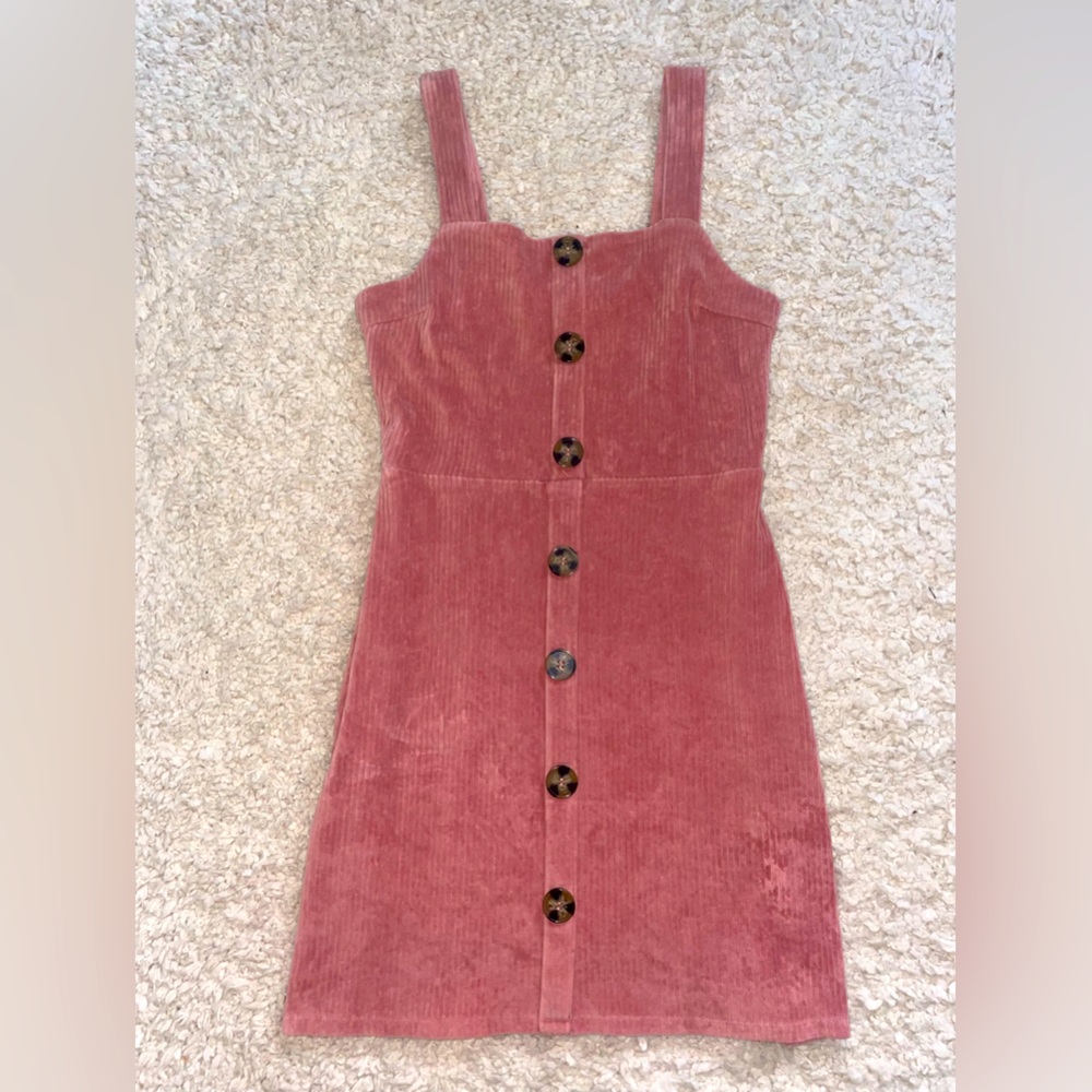 Pink corduroy dress